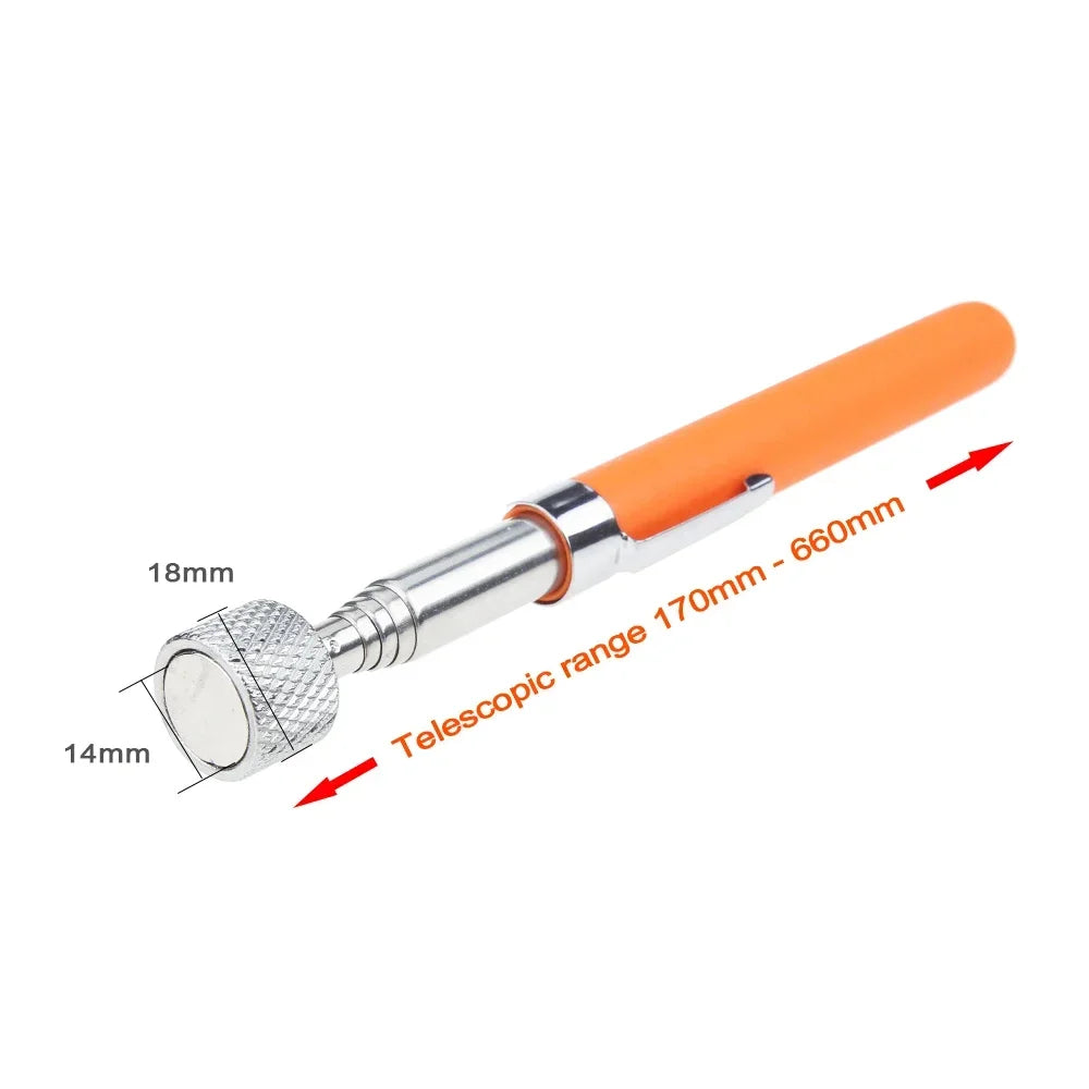 New Telescopic Adjustable Magnetic Pick-Up Tools Magnetic Telescopic Magnet Grip Long Pen Telescopic Magnet Stick with LED Light