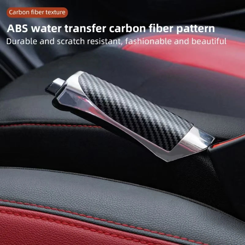 Universal Car Handbrake Grips Hand Brake Cover Protection Cover Carbon Fiber Parking Brake Decoration Shelnterior Accessories