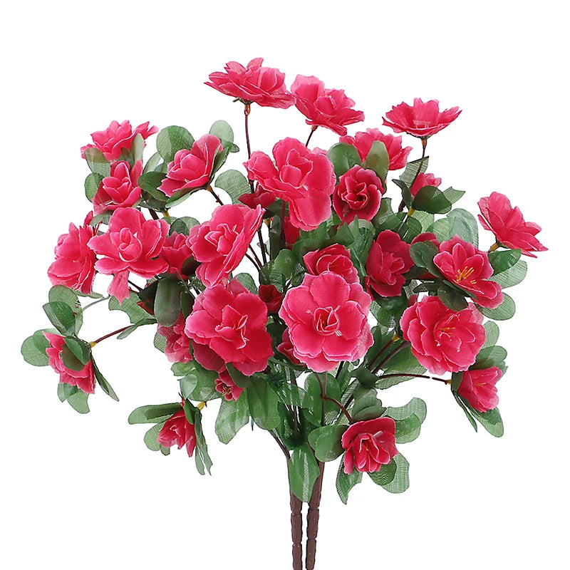 1/4Pcs Artificial Silk Azalea Flowers for Home Garden Indoor Outdoor Decoration Wedding Party Table Christmas Decor Rose Bouquet