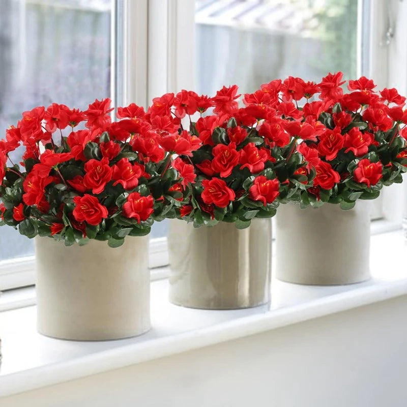 1/4Pcs Artificial Silk Azalea Flowers for Home Garden Indoor Outdoor Decoration Wedding Party Table Christmas Decor Rose Bouquet