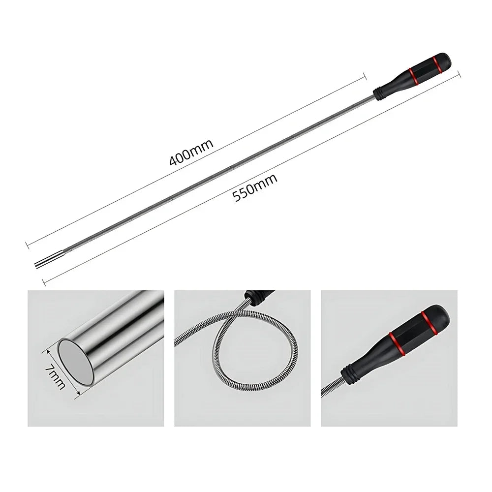 New Telescopic Adjustable Magnetic Pick-Up Tools Magnetic Telescopic Magnet Grip Long Pen Telescopic Magnet Stick with LED Light
