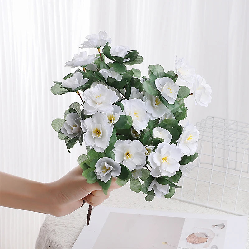 1/4Pcs Artificial Silk Azalea Flowers for Home Garden Indoor Outdoor Decoration Wedding Party Table Christmas Decor Rose Bouquet