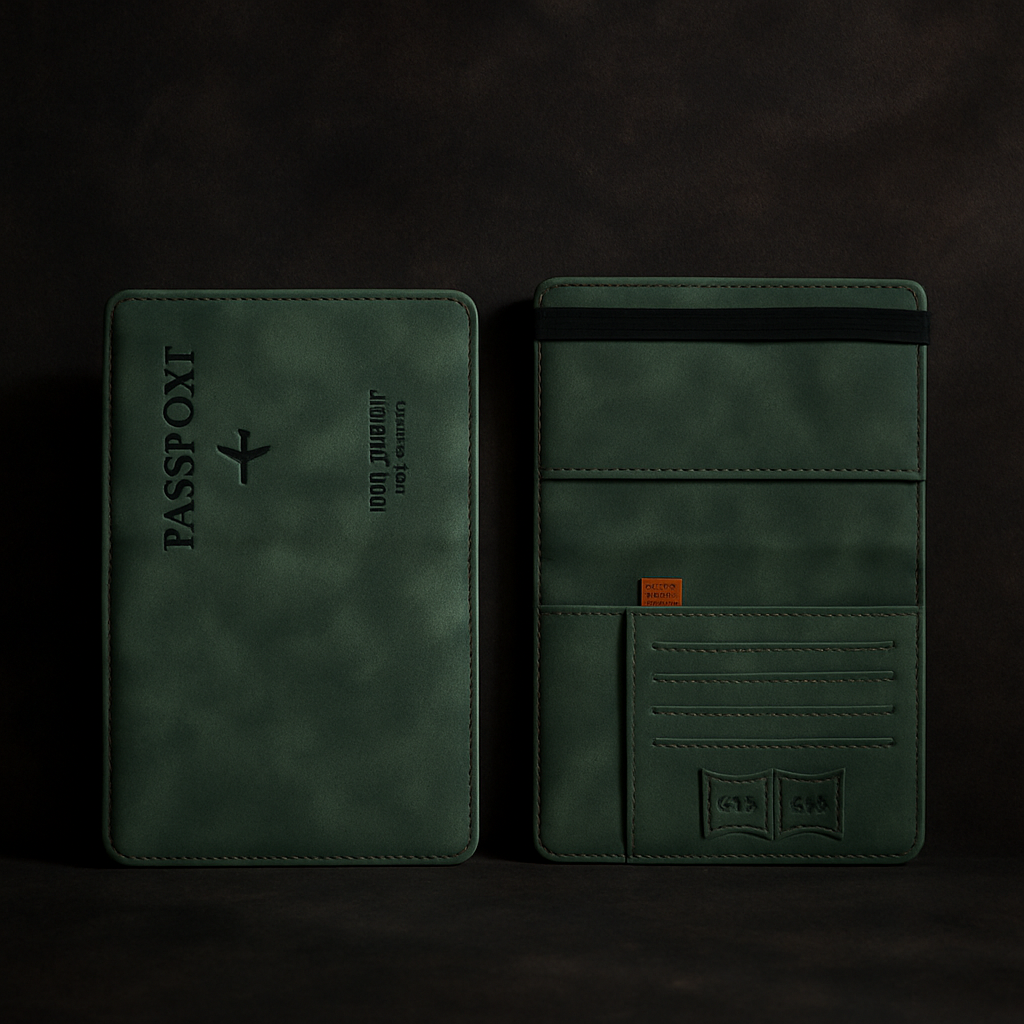 Men's Travel Wallet – PU Leather Passport & Card Holder