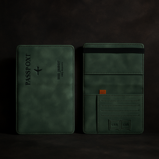 Men's Travel Wallet – PU Leather Passport & Card Holder