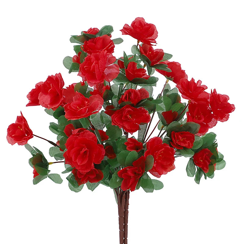 1/4Pcs Artificial Silk Azalea Flowers for Home Garden Indoor Outdoor Decoration Wedding Party Table Christmas Decor Rose Bouquet