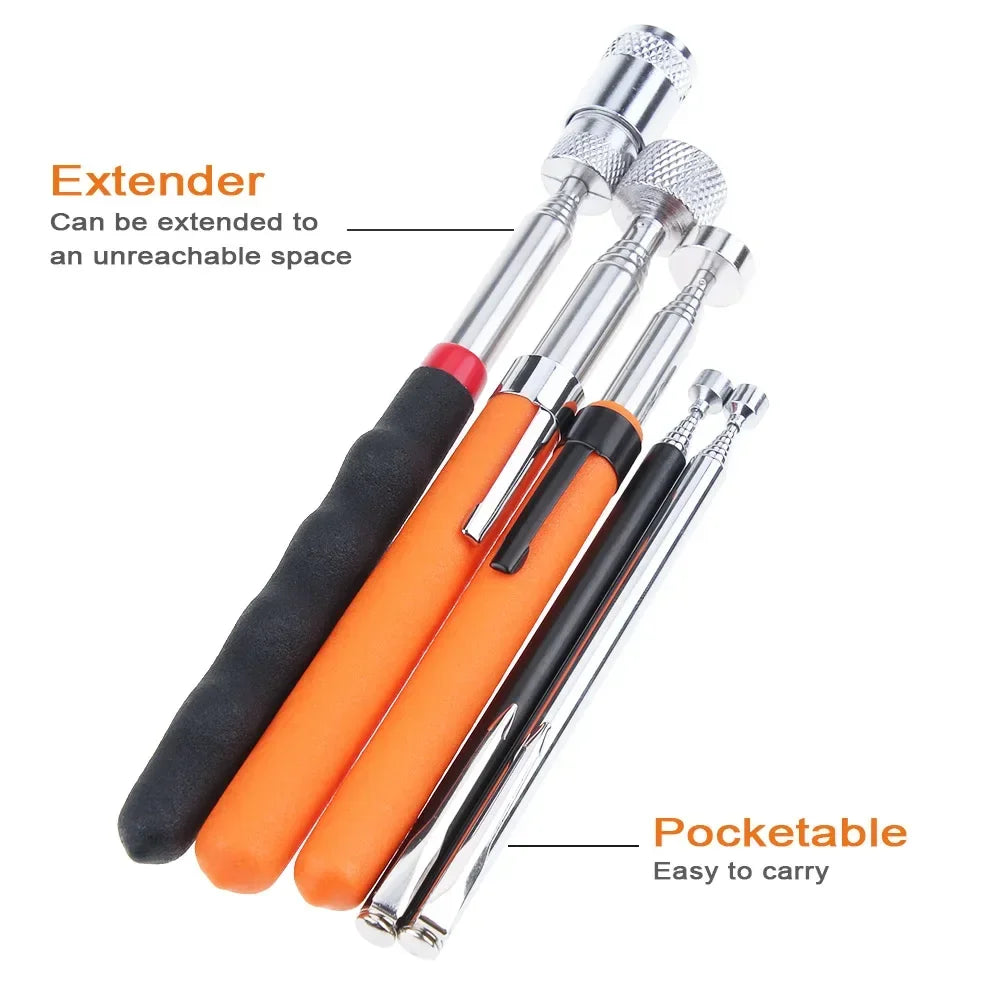 New Telescopic Adjustable Magnetic Pick-Up Tools Magnetic Telescopic Magnet Grip Long Pen Telescopic Magnet Stick with LED Light