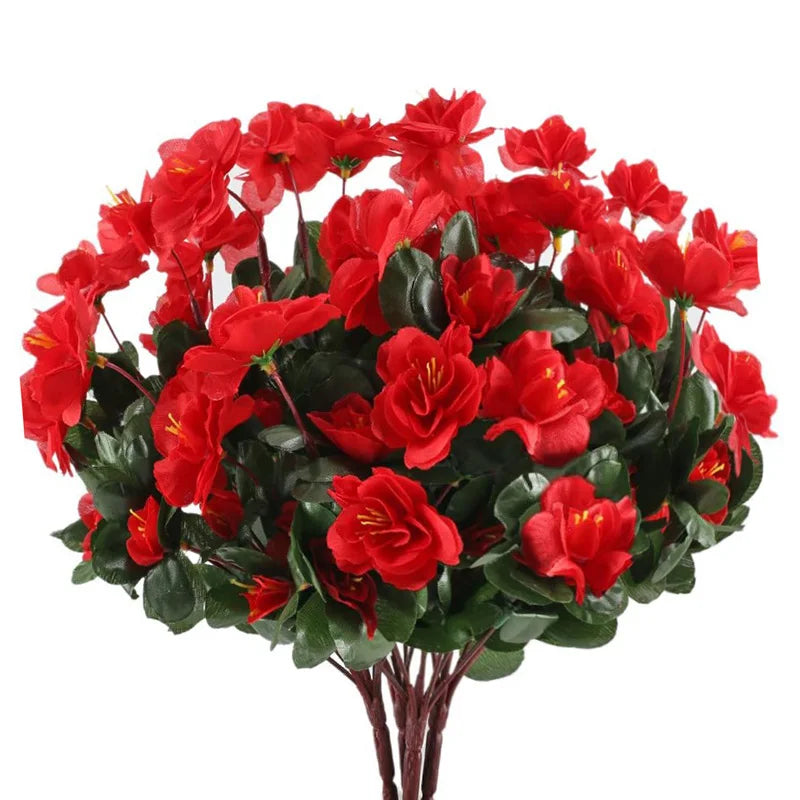 1/4Pcs Artificial Silk Azalea Flowers for Home Garden Indoor Outdoor Decoration Wedding Party Table Christmas Decor Rose Bouquet